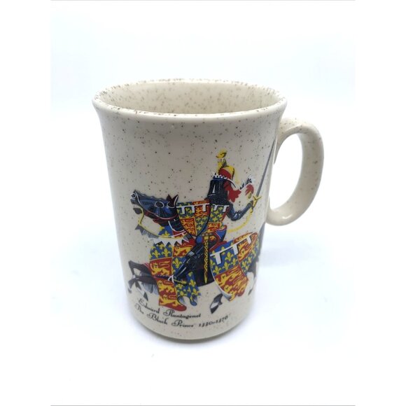 Warwick Castle Souvenir Mug Black Prince Edward Plantagenet Prince of Wales Vtg - Picture 2 of 12